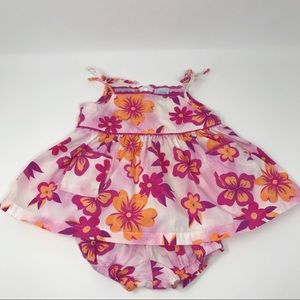 Mini Wear Pink And Orange Spring Floral Dress🌻